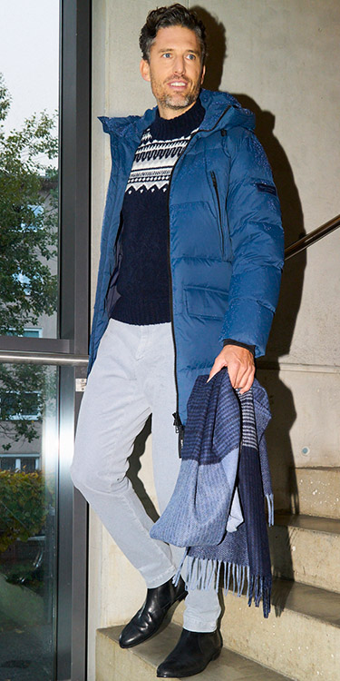 Winterlook in Blautönen, Komplett-Outfit