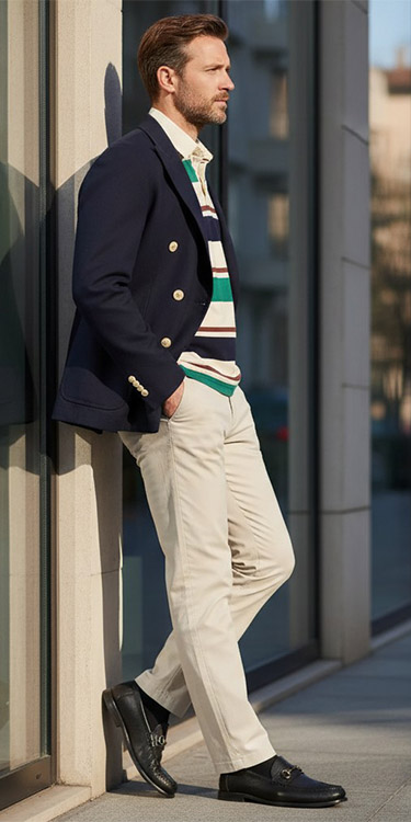 Smart Casual im Preppy Stil. Komplett-Outfit