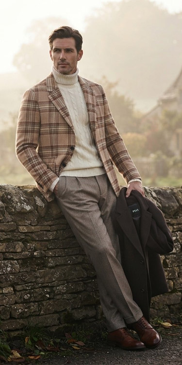 Tweed trifft Strick, Komplett-Outfit