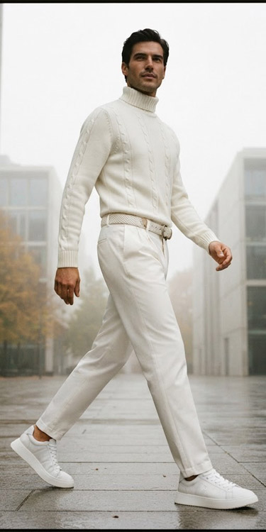 Winter White mit Textur, Komplett-Outfit