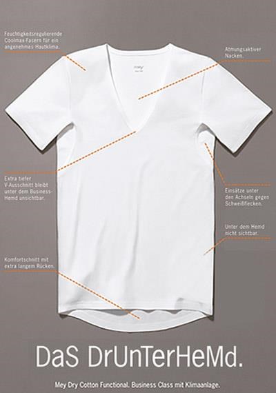 MEY Drunterhemd V-Neck Regular Fit 46038/101 Image 1