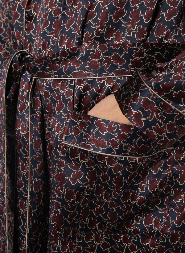 Thumbnail - Zimmerli Herren Hausmantel blau Seide Gemustert,unifarben