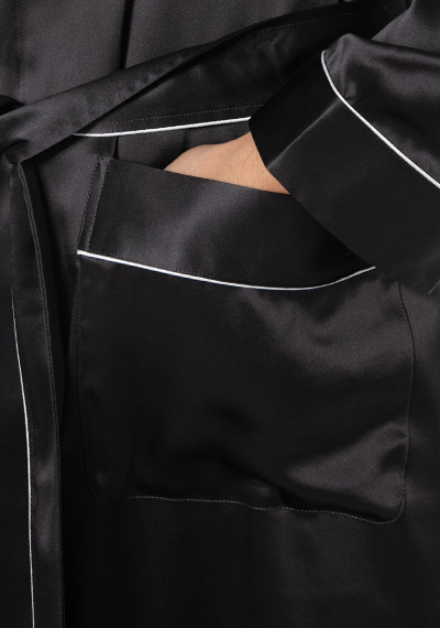 Thumbnail - Zimmerli Herren Hausmantel grau Seide Gemustert,unifarben