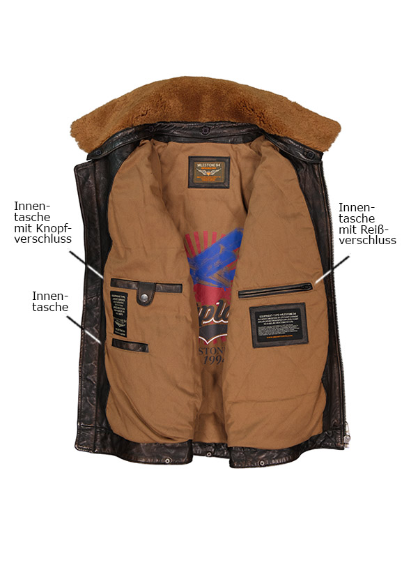 MILESTONE Lederjacke Mitchell 331095/20745/99Diashow-3