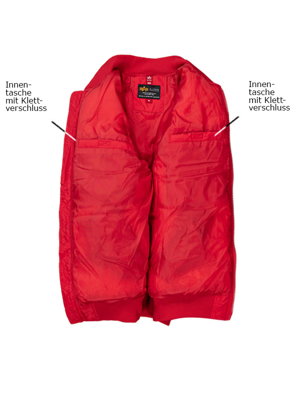 Thumbnail - ALPHA INDUSTRIES Herren Steppjacke rot unifarben