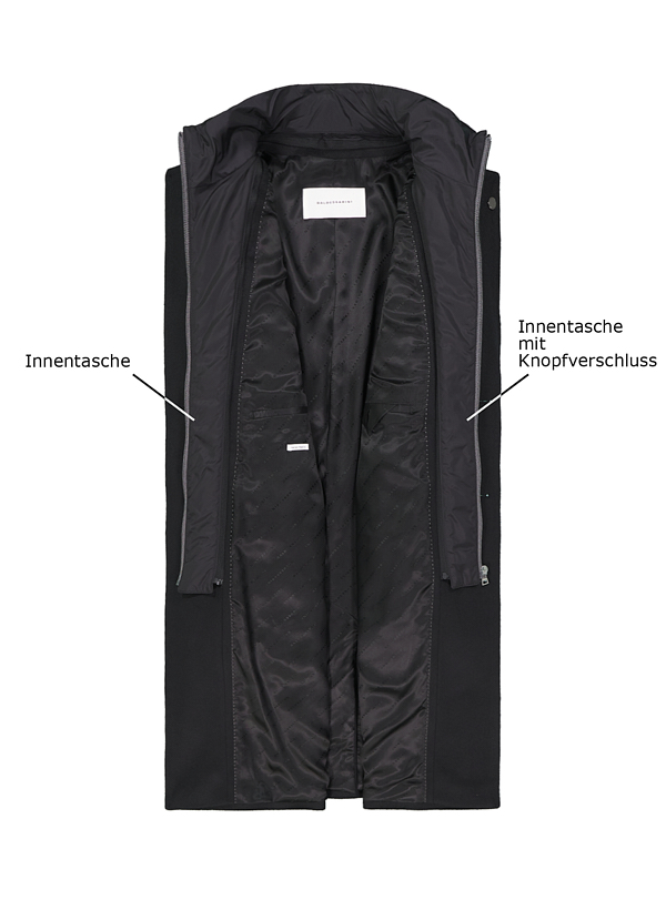 Thumbnail - BALDESSARINI Herren Mantel schwarz unifarben