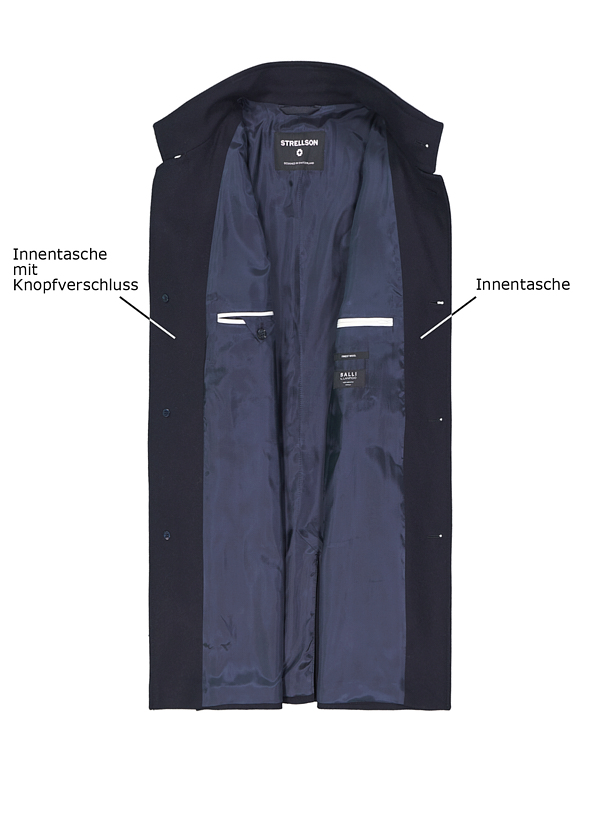 Thumbnail - Strellson Herren Mantel blau unifarben