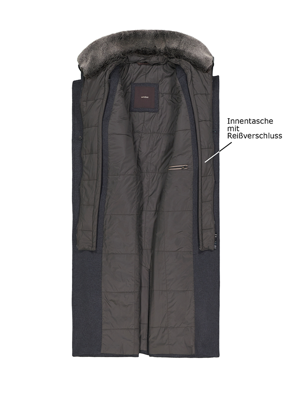 Thumbnail - Windsor Herren Mantel grau unifarben