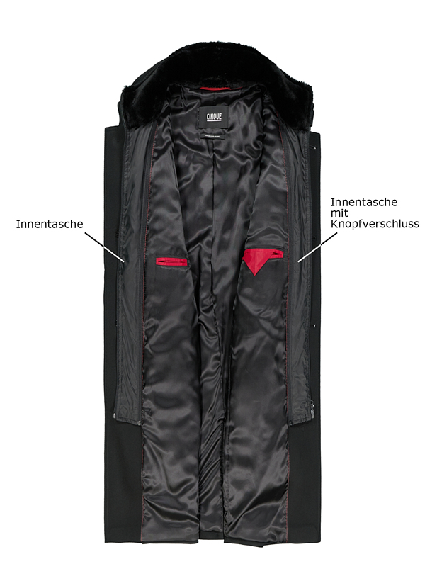 Thumbnail - CINQUE Herren Mantel schwarz unifarben