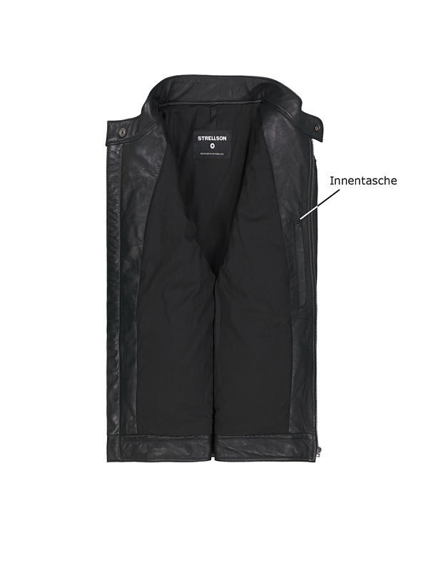 Strellson, Lederjacke Piers, schwarz