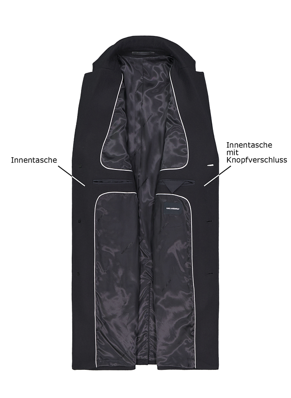 Thumbnail - KARL LAGERFELD Herren Mantel schwarz unifarben