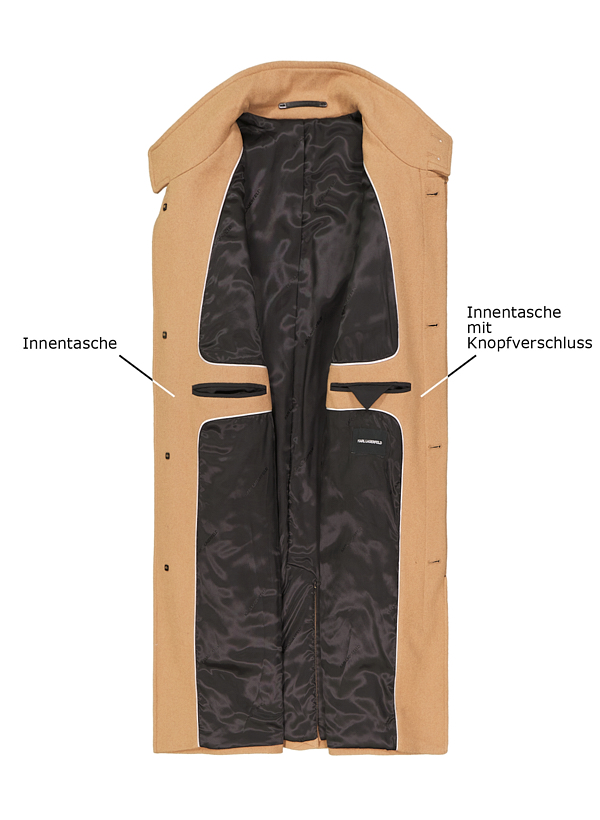 Thumbnail - KARL LAGERFELD Herren Mantel braun unifarben