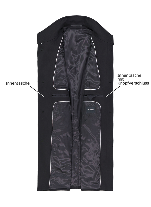 Thumbnail - KARL LAGERFELD Herren Mantel schwarz unifarben