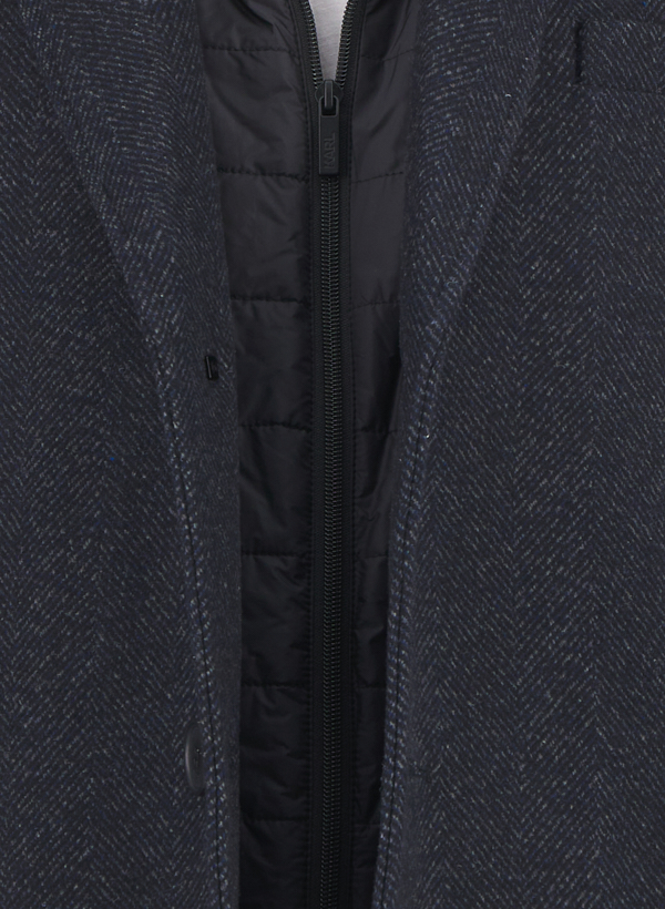 Thumbnail - KARL LAGERFELD Herren Mantel blau,schwarz Fischgrat