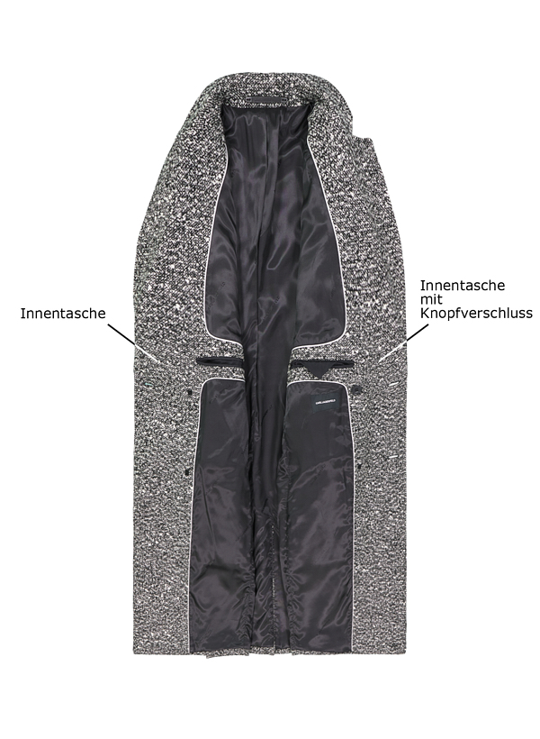 Thumbnail - KARL LAGERFELD Herren Mantel schwarz meliert