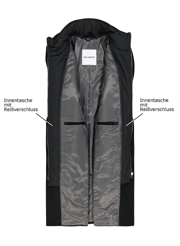 Thumbnail - ROY ROBSON Herren Mantel schwarz unifarben