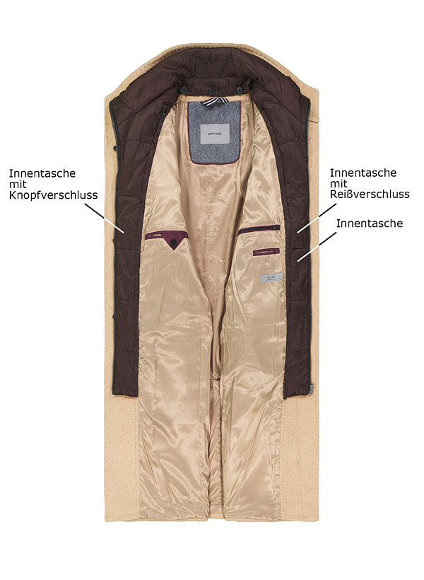 Thumbnail - Pierre Cardin Herren Mantel beige unifarben