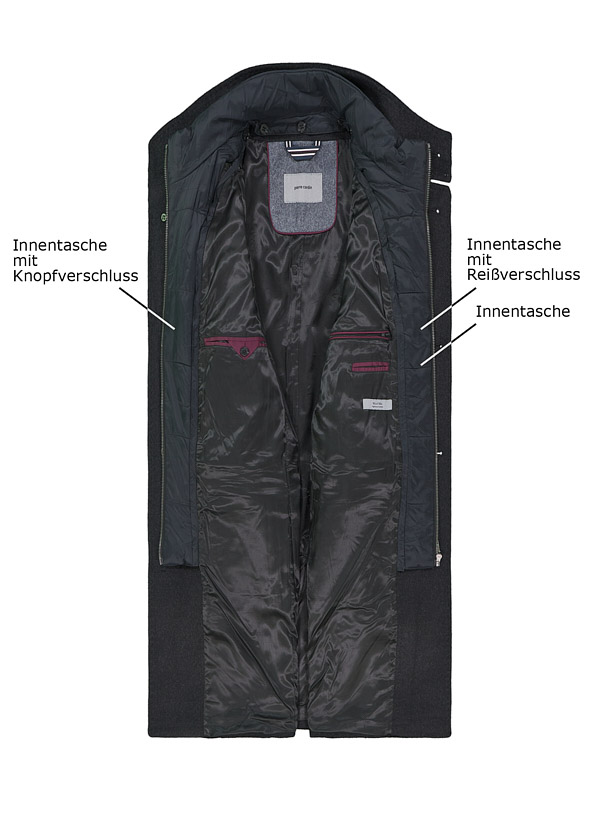 Thumbnail - Pierre Cardin Herren Mantel grau unifarben