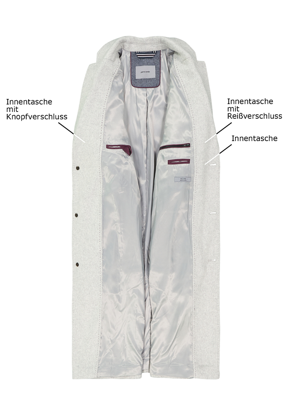 Thumbnail - Pierre Cardin Herren Mantel grau unifarben