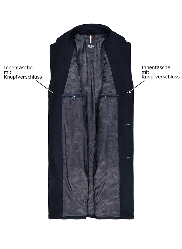 Thumbnail - HECHTER PARIS Herren Mantel blau unifarben