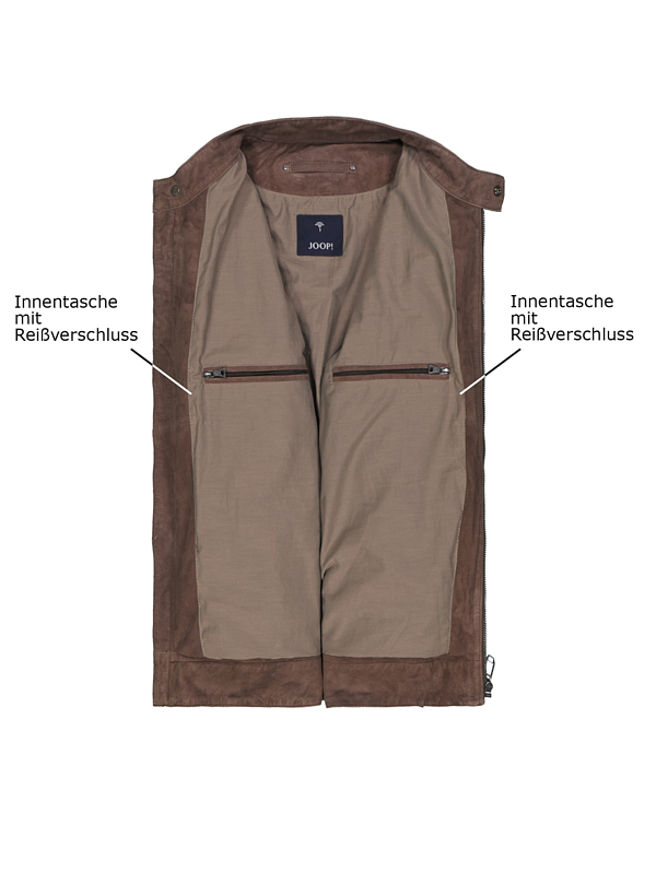 Thumbnail - JOOP! Herren Lederjacke braun unifarben