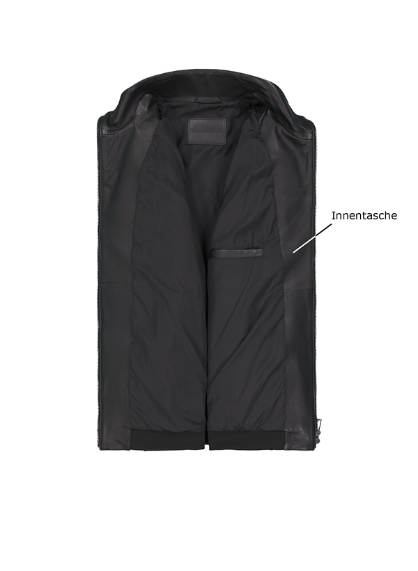 Thumbnail - EMPORIO ARMANI Herren Lederjacke schwarz unifarben