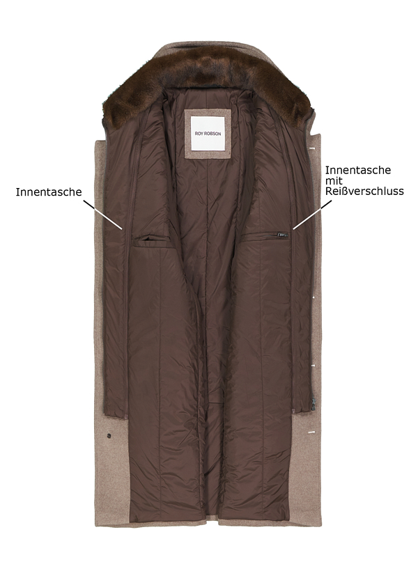 Thumbnail - ROY ROBSON Herren Mantel beige unifarben