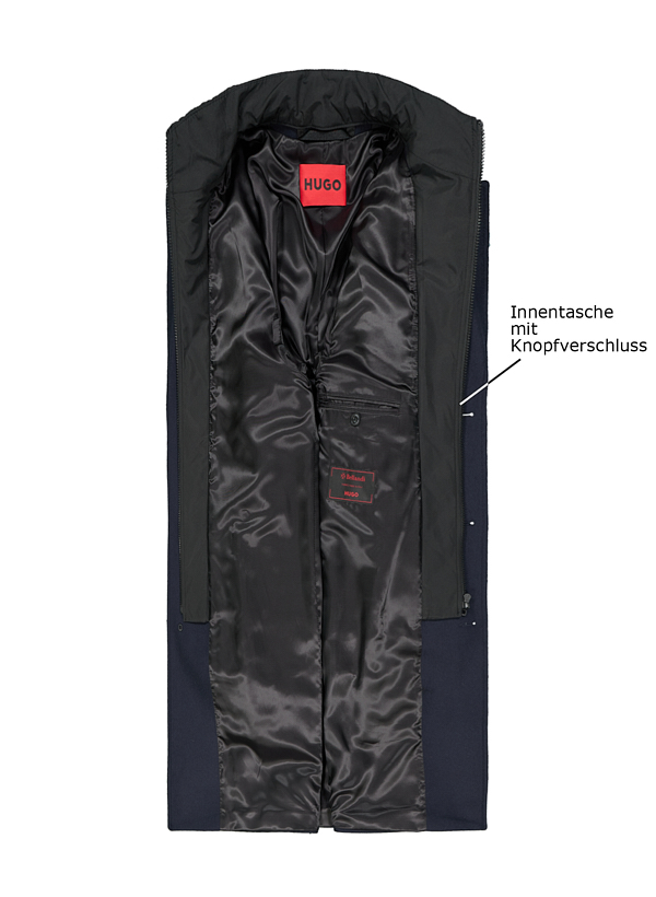 Thumbnail - HUGO Herren Mantel blau unifarben