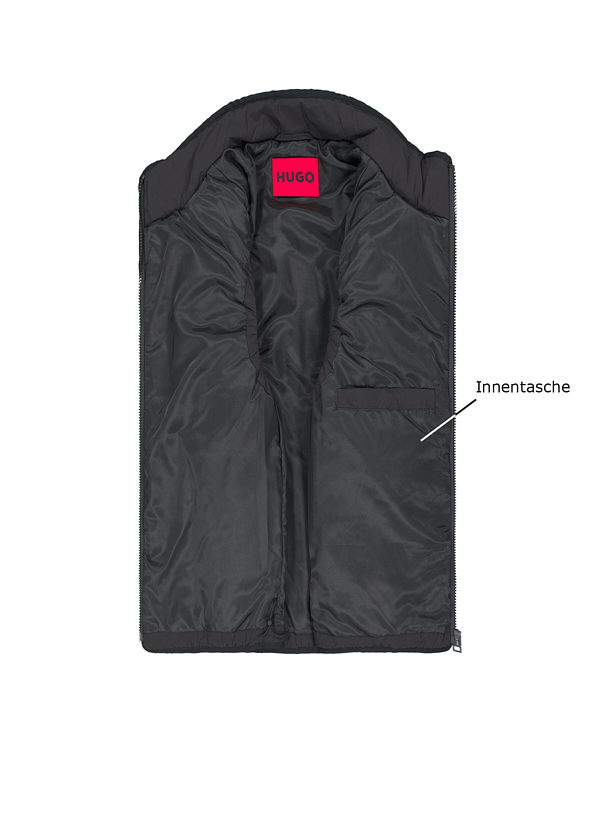 Thumbnail - HUGO Herren Weste schwarz unifarben