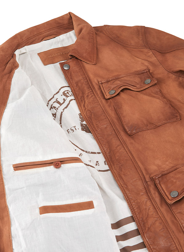 Thumbnail - MILESTONE Herren Lederjacke orange