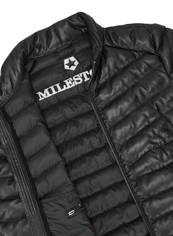 Thumbnail - MILESTONE Herren Lederjacke schwarz unifarben
