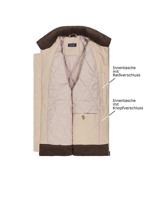 Thumbnail - Fred Perry Herren Jacke beige unifarben