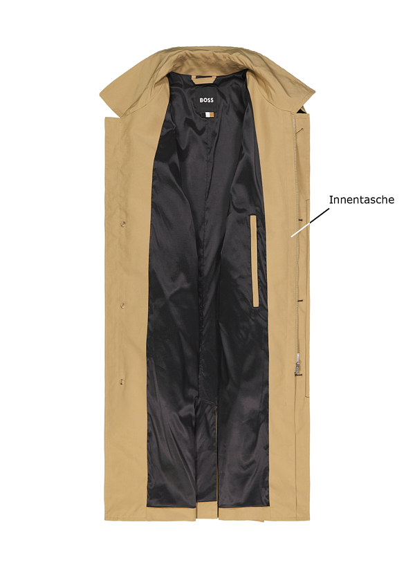 Thumbnail - BOSS Black Herren Mantel beige unifarben