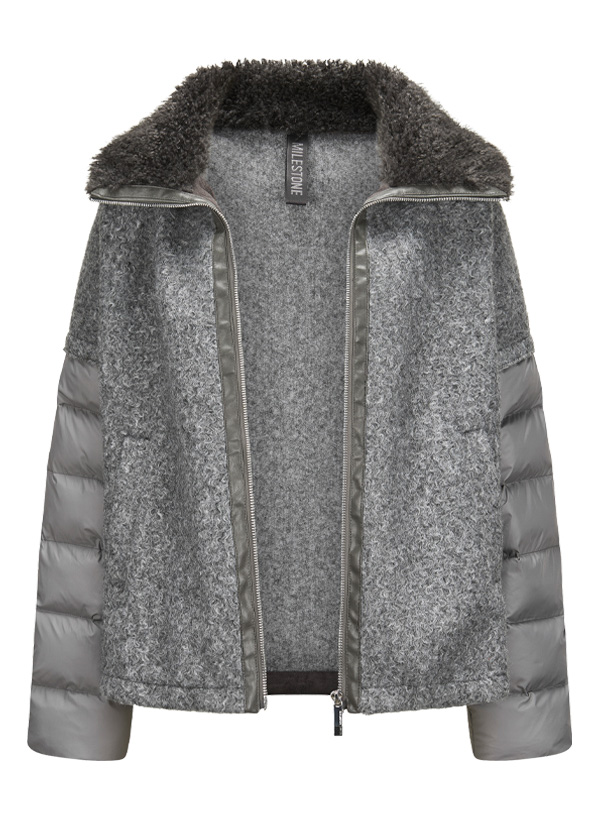 Jacke MSAnnie, Material-Mix Kunstfell, aschgrau