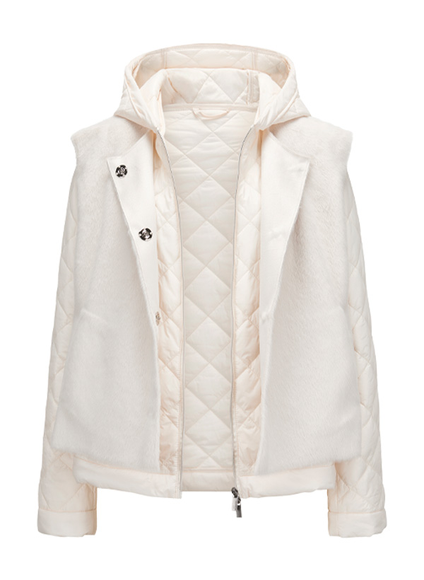 2-in-1Jacke MSAlison, Kunstfell Mikrofaser, wollweiß