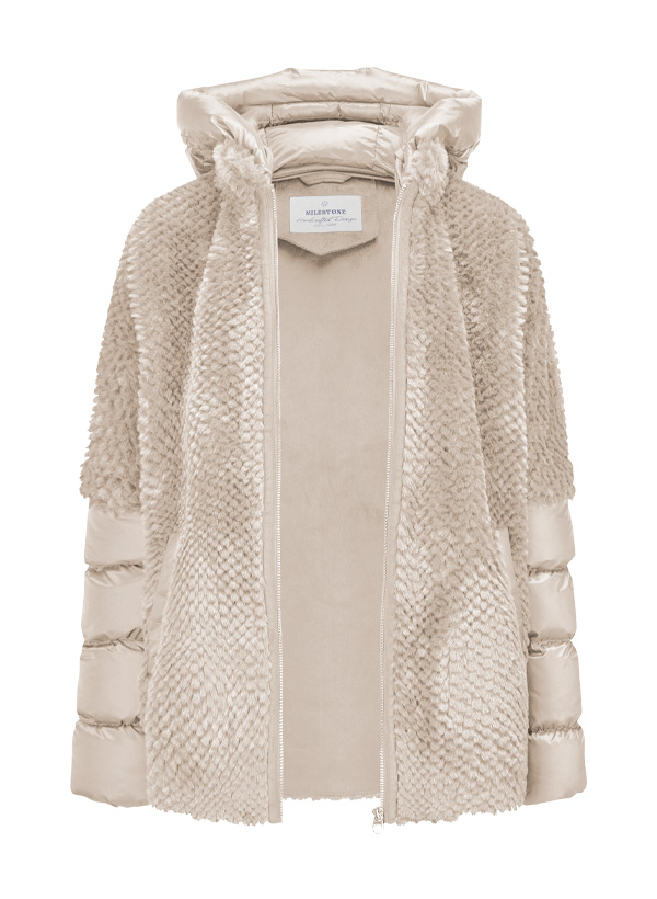 Jacke MSWega, Doubleface Kunstpelz, creme
