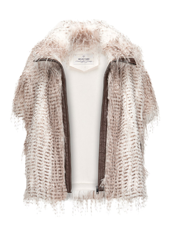 Weste MSDoloria, Kunstfell, beige