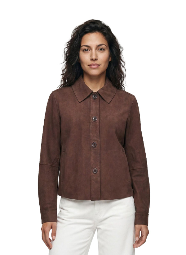 Lederjacke MSCoco, Lammvelours, mittelbraun