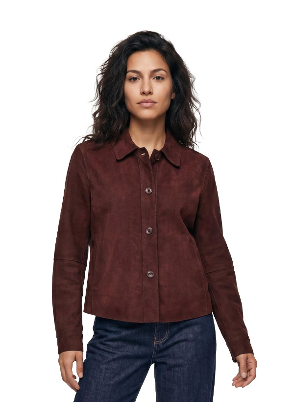 Lederjacke MSCoco, Lammvelours, bordeaux