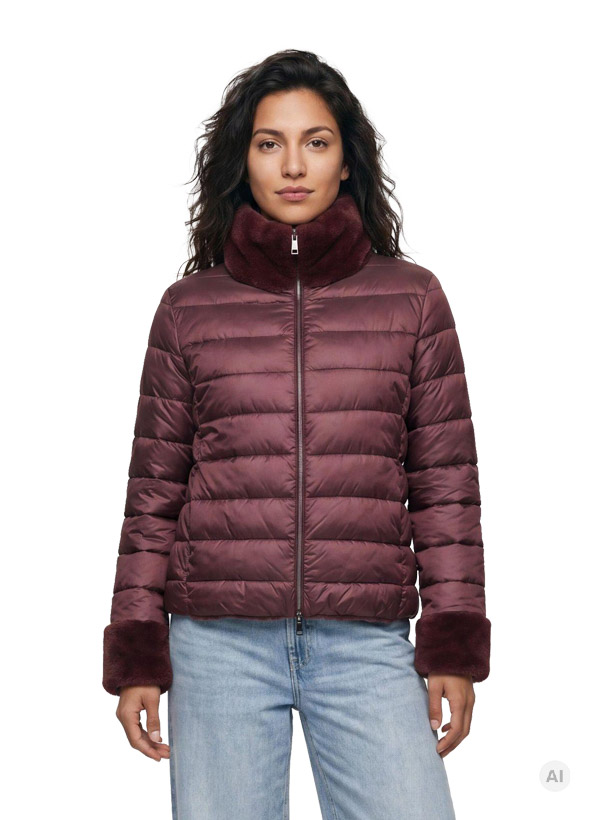 Wendejacke MSMaxim, Material-Mix, rotbraun