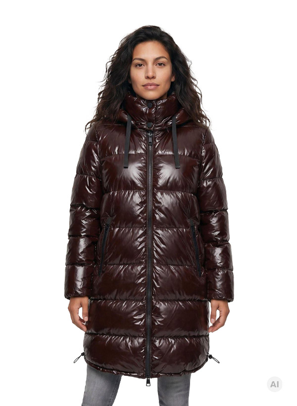 Steppjacke MSValeria, Mikrofaser, rotbraun