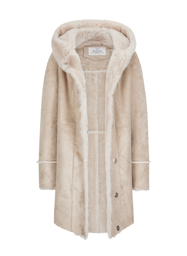 Mantel MSOfelia, Lammfell-Optik, hellbeige