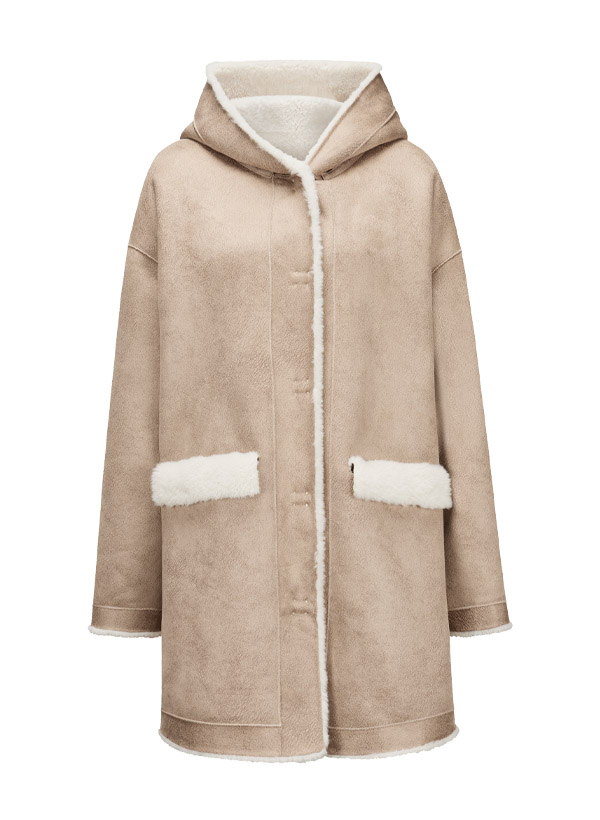 Wendmantel MSUma, Fake Fur, creme