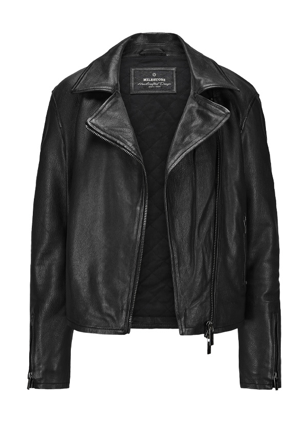 Lederjacke MSBiggy, Lammnappa, schwarz