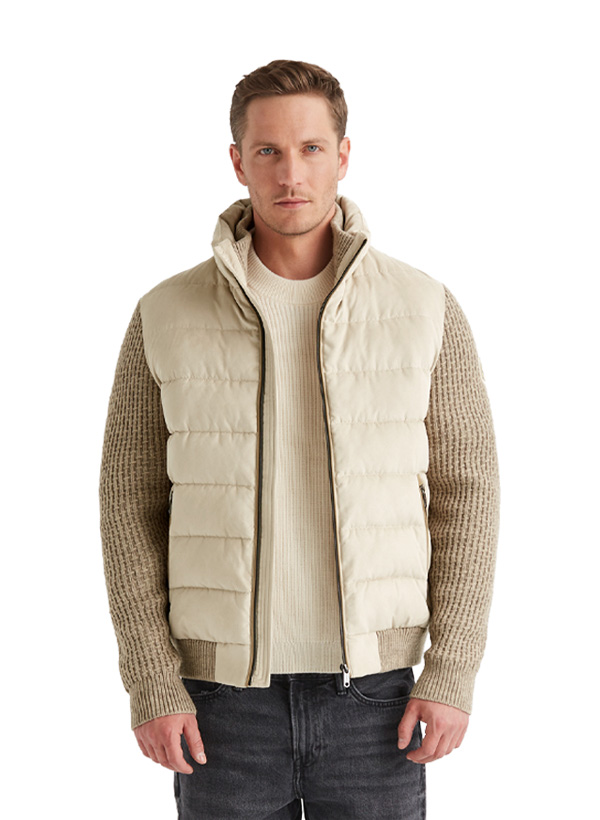 Steppjacke MSDean, Mikrovelours Strick, sand