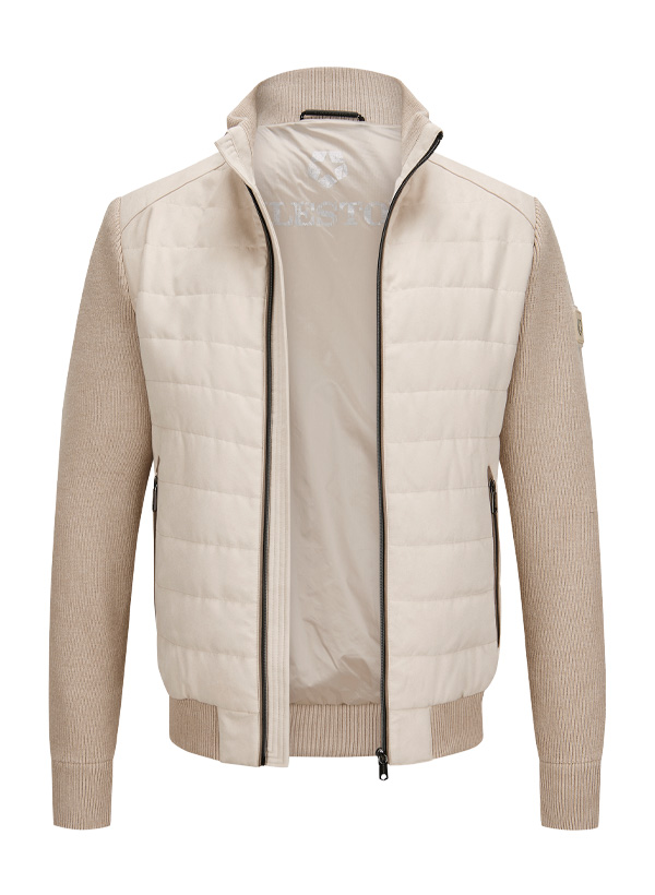 Steppjacke MSStanley, Mikrovelours Strick, sand