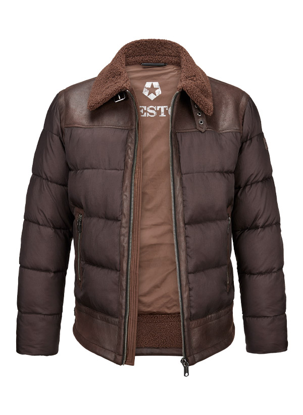Steppjacke MSHawkins, Mikrofaser wasserabweisend, dunkelbraun