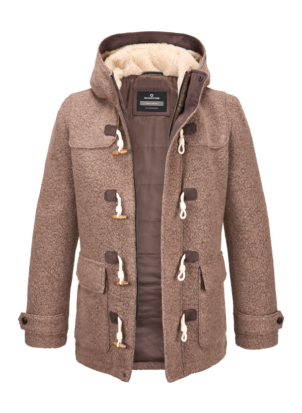 Dufflecoat MSFelino, Wolle, taupe meliert