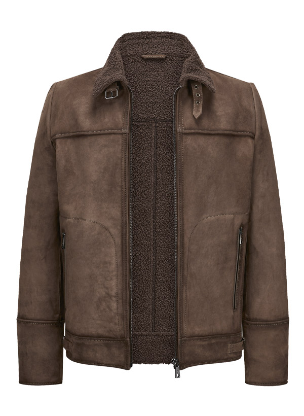Lederjacke MSCamino, Ziegenvelours, schlamm