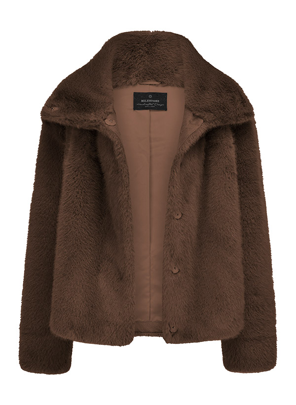 Jacke MSGirl, Webpelz, mittelbraun